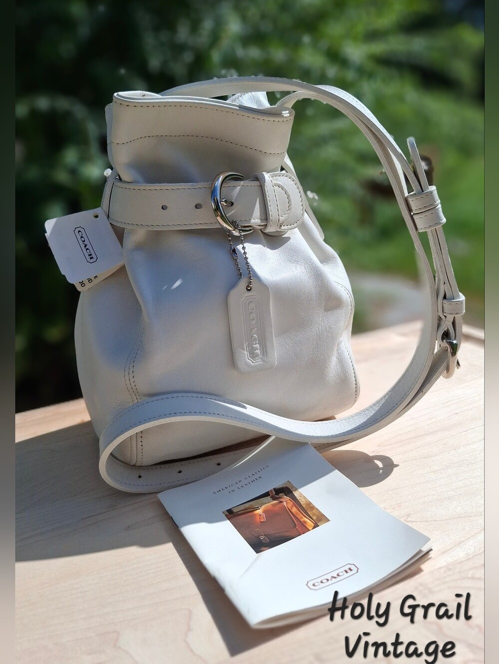 Vintage 1998 NOS Coach White Leather Soho Belted Pouch #4156 ***READ***